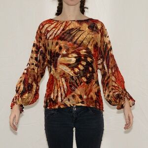 Monarch butterfly blouse set tank top and mesh blouse size small white black